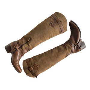 BOUTIQUE 9 Tall Riding Boots Brown Suede Leather